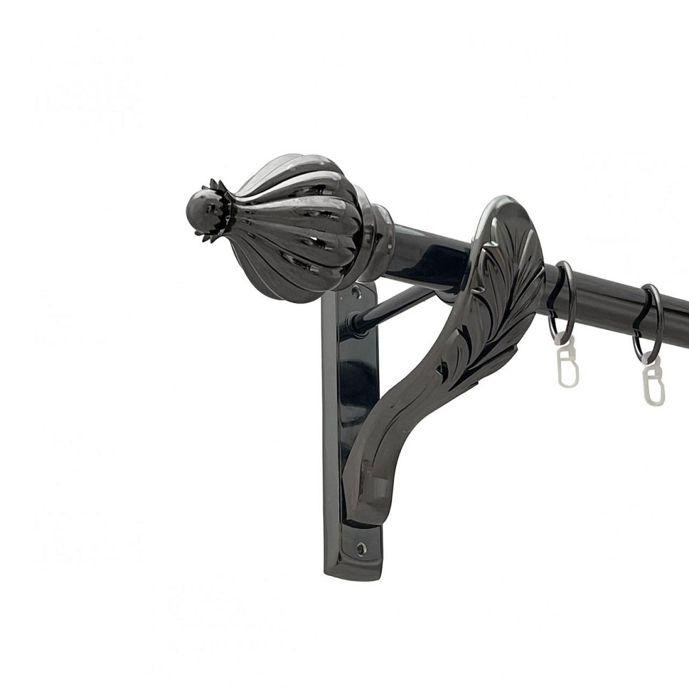 Карниз Orvit Таджа металевий однорядний ретро гладка труба кільце металеве Онікс 25 мм 200 см (00-00021464) Львов - изображение 1