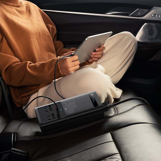 Автомобільний інвертор Baseus In-Car Inverter 300W 220V CN EU CGNB000101 (Чорний) Миколаїв - фото 6