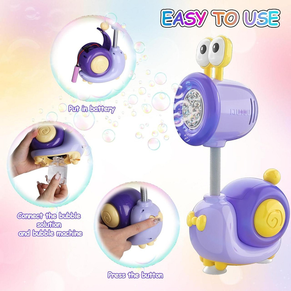 Автоматична машина для мильних бульбашок "Равлик", з підсвіткою, зарядна іграшка для дітей 3+ подарунок для хлопчиків та дівчаток Київ - фото 4