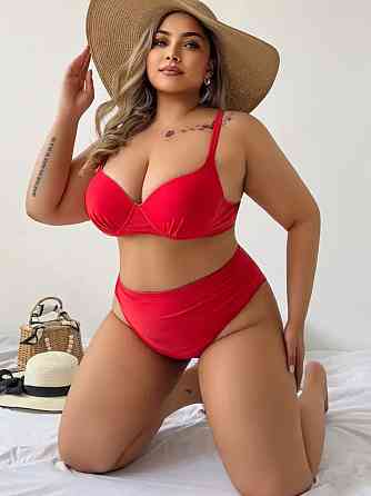 Купальник жіночий батал роздільний червоний 1XL Київ