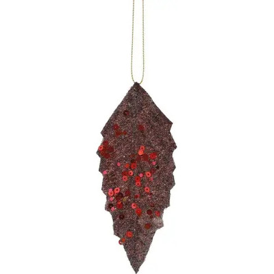 Елочная игрушка House Of Seasons Красный лист 6 шт (8718861667004) Винница - изображение 1