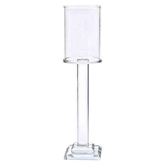 Підсвічник скляний на ніжці 6.5×26 см підсвічник келих декоративний прозорий HP-4-42L Коломия
