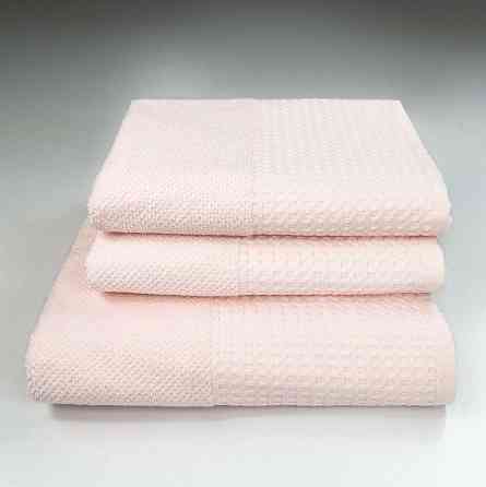 Комплект махровых полотенец Вафельный Бордюр 3шт GM Textile 50х90см, 50х90см, 70х140см 500г/м2 (Свет Сумы