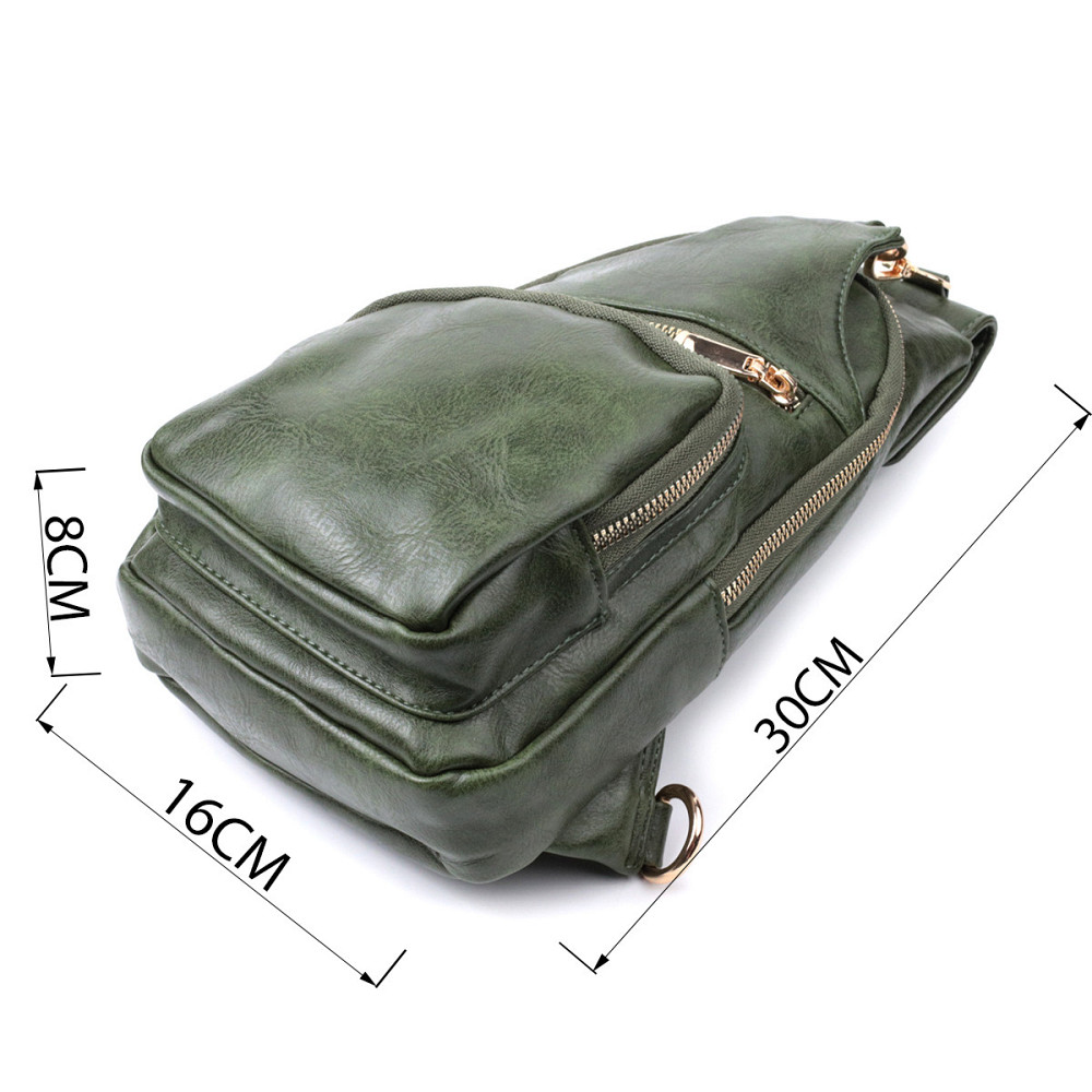 Трендовая женская слинг сумка через плечо из экокожи Vintage 22755 Зеленый Киев - изображение 3