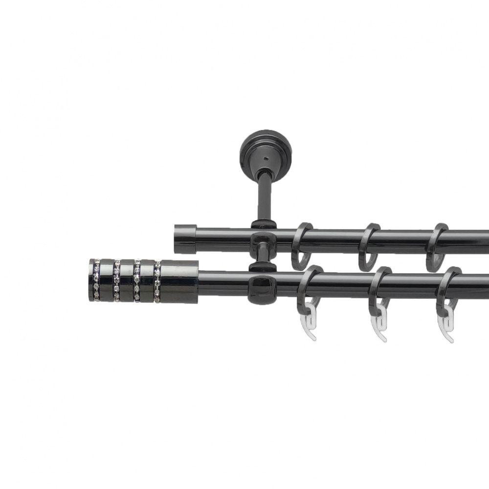 Карниз Orvit Барамелла металевий дворядний відкритий гладка труба кільце фасонне металеве  Онікс 16\16 мм 200 см (4714259) Львів - фото 1