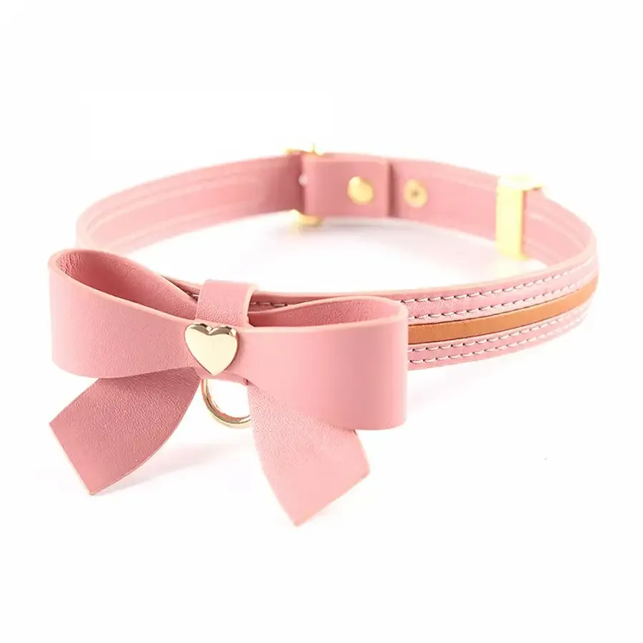 Повідець LOCKINK SEVANDA Love Heart Butterfly Leather Collar Set - Pink Львов - изображение 2