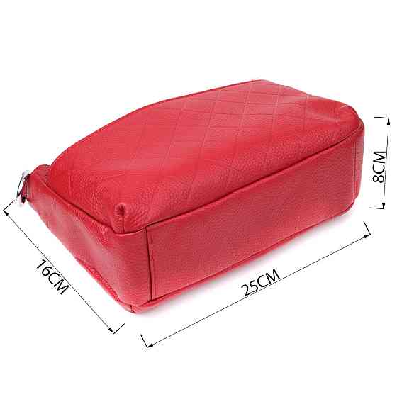 Женская кожаная сумка с двумя удобными ремешками Vintage 22927 Красный Киев