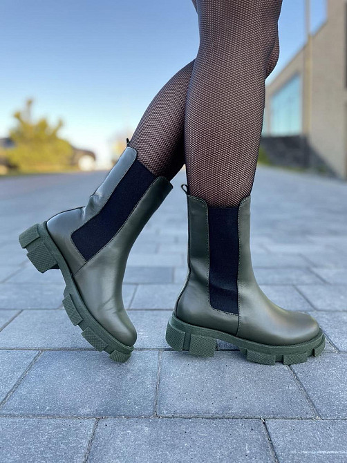 Женские ботинки GREMMY хакі натуральная кожа зима 36р.37р.(4854) Коломия - фото 4