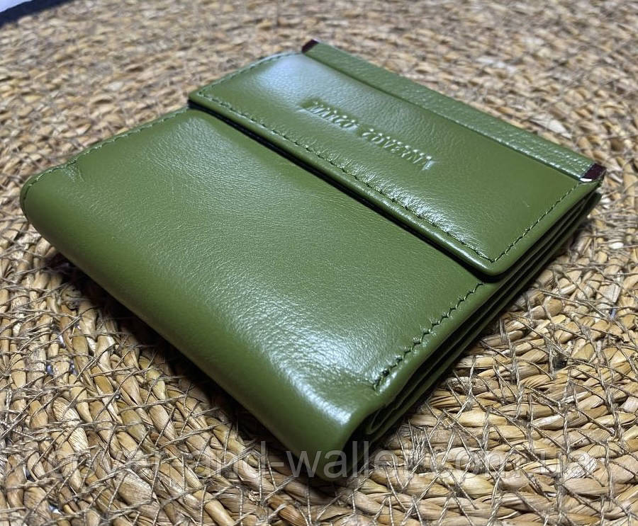 Маленький жіночий гаманець оливкового кольору із монетницею Marco Coverna Київ - фото 9