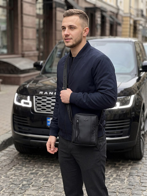 Чоловіча барсетка, сумка Lacoste, Лакоста (82410) чорна Київ - фото 7
