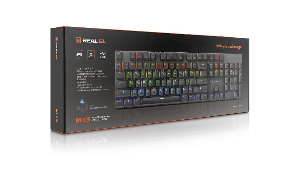Клавіатура REAL-EL M 13 Grey USB Сірий Харьков - изображение 10