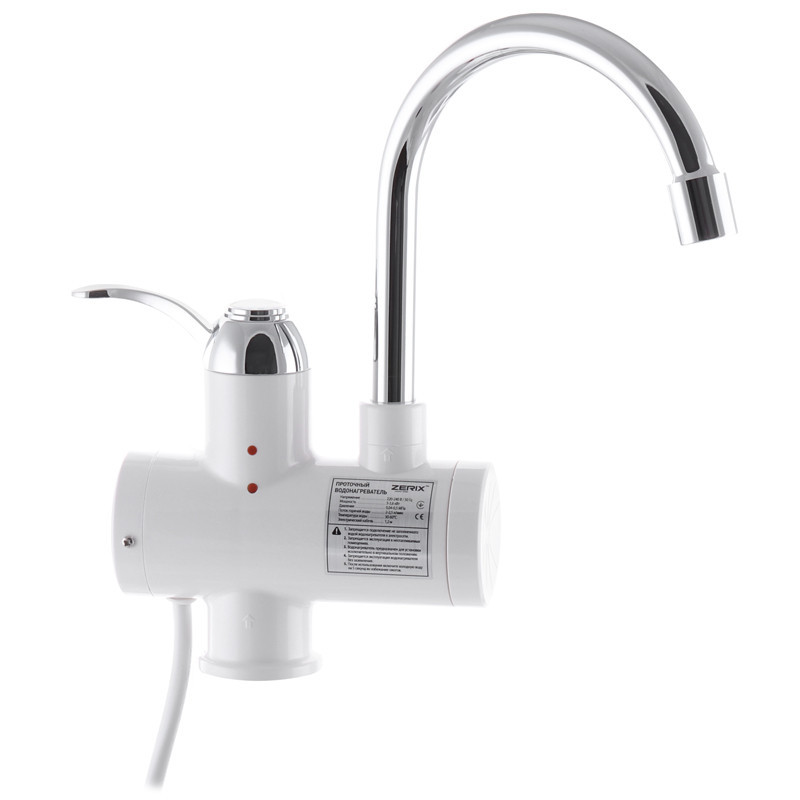 Проточний водонагрівач Zerix ELW21-E 3,6 кВт електрокран з індикатором температури (ZX3264) Чернівці - фото 2