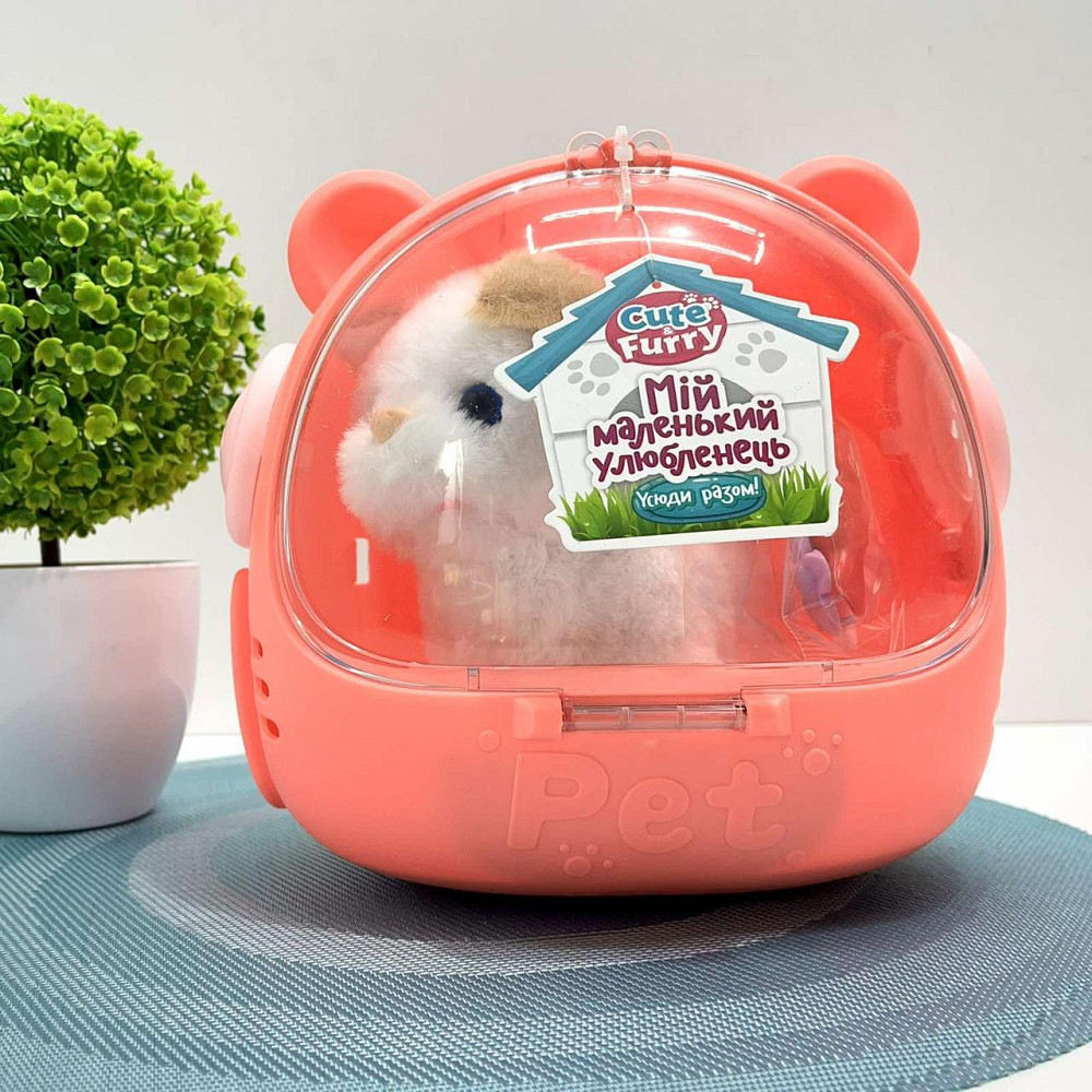 Кошеня інтерактивне ходить ворушить хвостиком у перенесці Білий з рудим (688-123A) Чернігів - фото 4