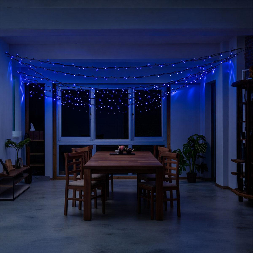 Garlando Новорічна гірлянда вулична 50 м 500 LED з сонячною батареєю чорний провід Синій SB500L Коломыя - изображение 4