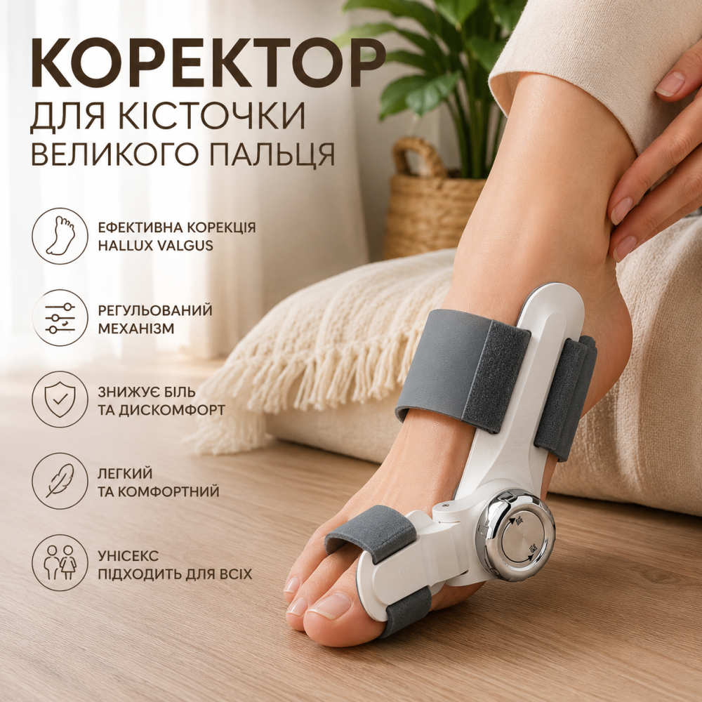 Корректор для косточки большого пальца Azarton, ортез при вальгусной деформации стопы, регулируемый бандаж для Hallux Valgus, унис Киев - изображение 9