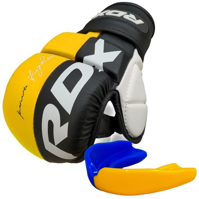 Перчатки для ММА RDX T6 Plus Rex Yellow XL с капой профессиональные боевые перчатки для тренировок и соревнов Киев - изображение 1