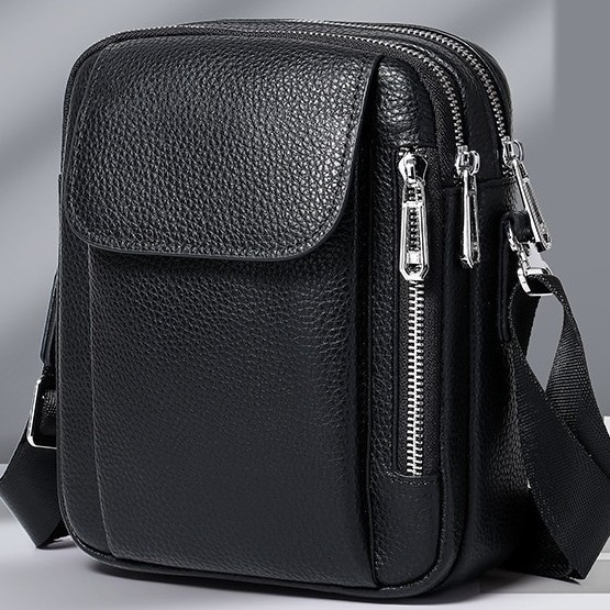 Чоловіча шкіряна сумка-барсетка 19х24х7.5, сумочка планшет через плече чорна Bexhill BX-09164 Київ - фото 1