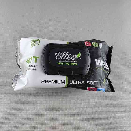 Серветки вологі 120 шт.з клапан "ELLEO" універсальні антибак (1 пачка) Харків