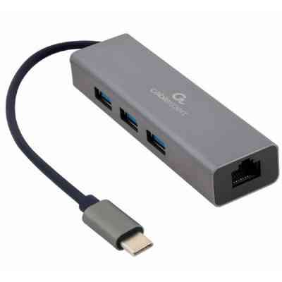 Концентратор Cablexpert Type-С to Gigabit Ethernet, 3 Ports USB 3.1 Gen1 (5 Gbps) (A-CMU3-LAN-01) Вінниця