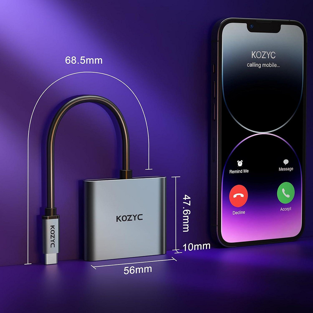 Адаптер, перехідник KOZYC Type-C - HDMI*2 Луцк - изображение 6