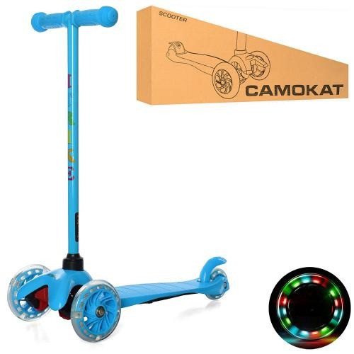 Самокат детский трехколесный iTrike Mini BB 3-013-5-BL со светящимися колесами, Голубой Каменец-Подольский - изображение 2