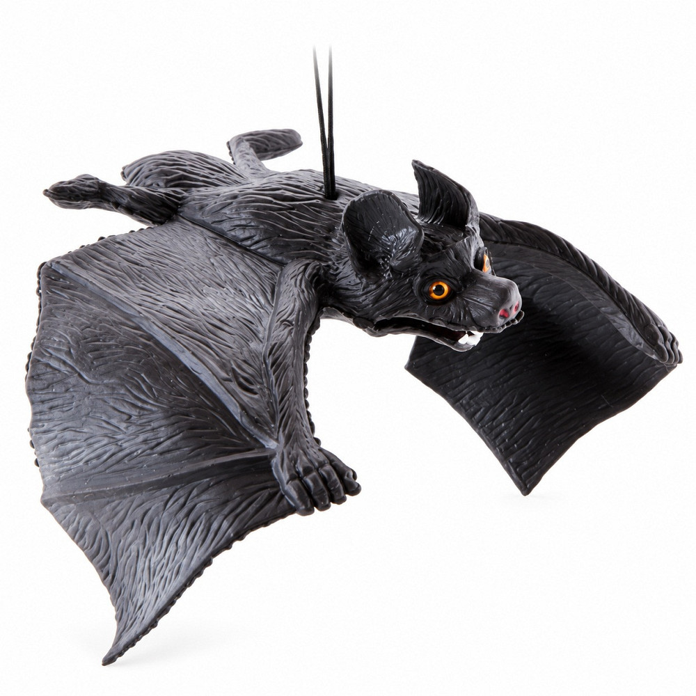 Декор на Хелловін підвісний кажан з розправленими крилами та червоними очима Київ - фото 5