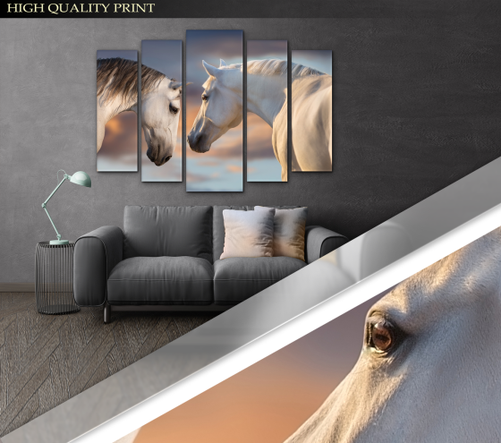Модульна картина у вітальню / спальню Пара ніжних коней Art-465_5 ( 80х118см ) Київ
