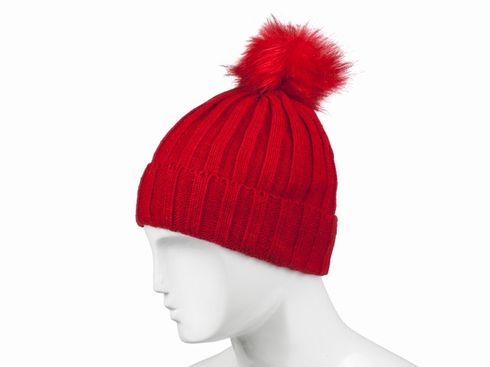 В'язана шапка зимова червона Київ - фото 1