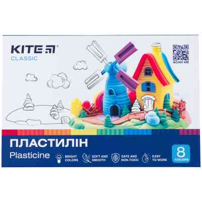Пластилін Kite Classic, 8 кольорів, 160 г (K-082) Вінниця