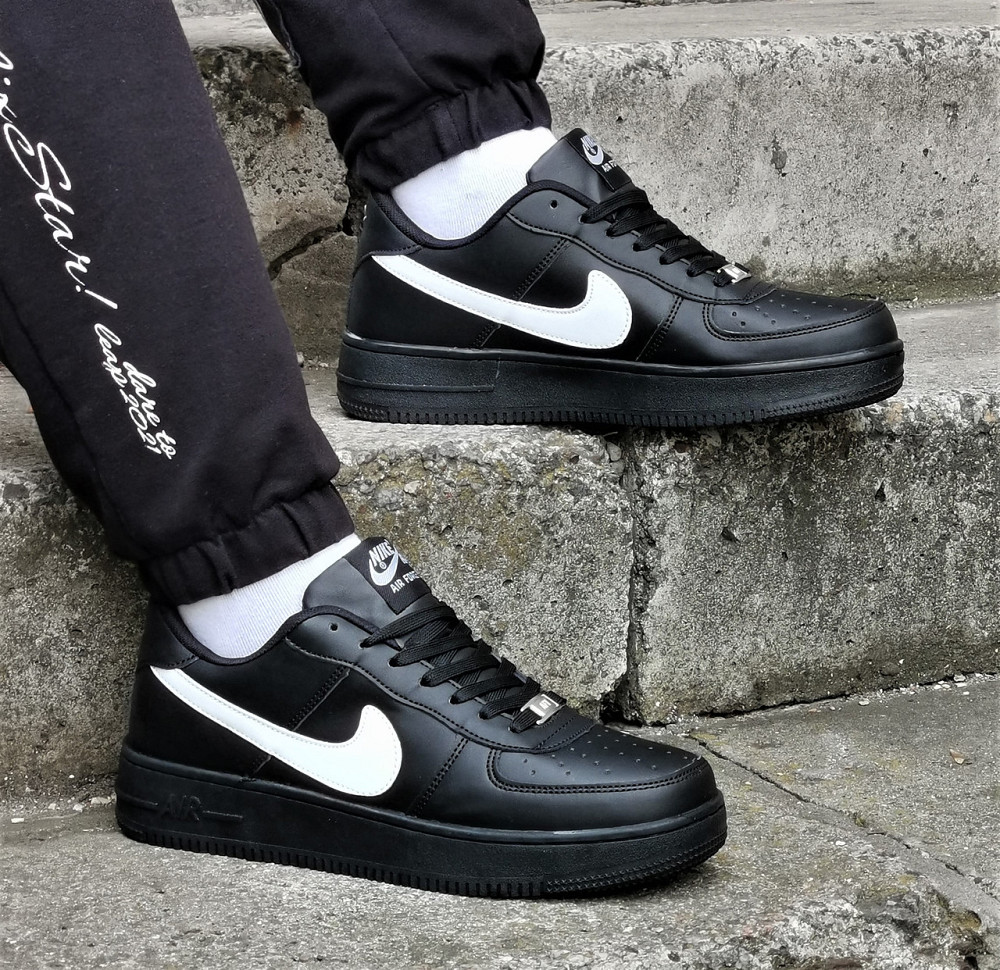 Кроссовки Nike Force Черные Мужские Кожаные Найк Форсы (размеры: 41,42,43,44,45) Видео Обзор Днепр - изображение 8