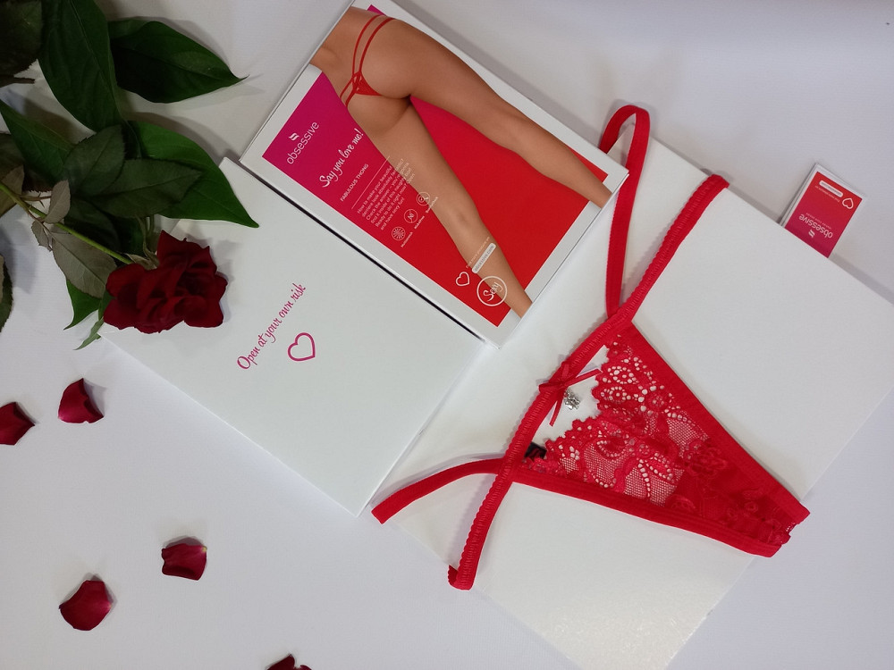 Сексуальні жіночі стрінги червоні з мережива  Obsessive 838 tno 3 Славута - фото 2