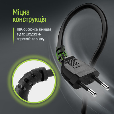 Кабель живлення C7 3m black ColorWay (CW-CBP086-BK) Вінниця - фото 3