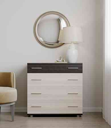 Маленький комод Эверест на 4 ящика К-1 80х45х73 венге темный + дуб молочный (телескопы) (DTM-2443) Днепр