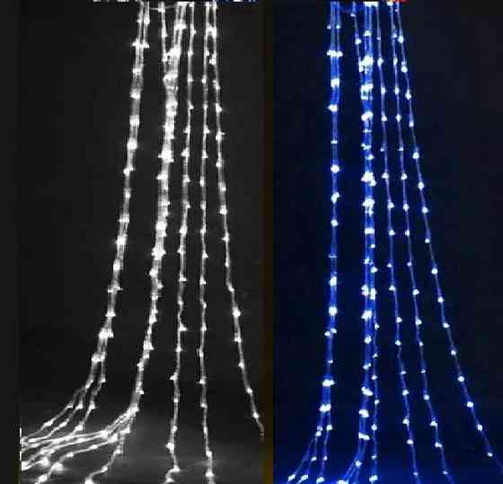 Гірлянда Водоспад вулична 3х2м 560 ламп (Синій, білий, мікс) Київ