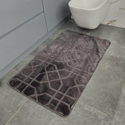 Набір килимків для ванної 2шт 60*100см+50*60см U-виріз Геометрія Standard сірий поліпропілен Дариана Житомир - фото 6