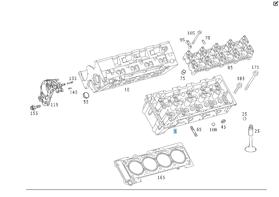 Mercedes-Benz  A6280101220 R6280160901 Ліва головка блоку циліндрів з клапанами для двигуна OM628 Одесса - изображение 2