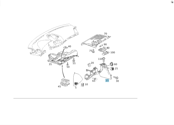 Mercedes-Benz  A2116800187 9C52 Накладка панелі приладів нижня ліва колір антрацит E-class S211 E-class W211 Одеса
