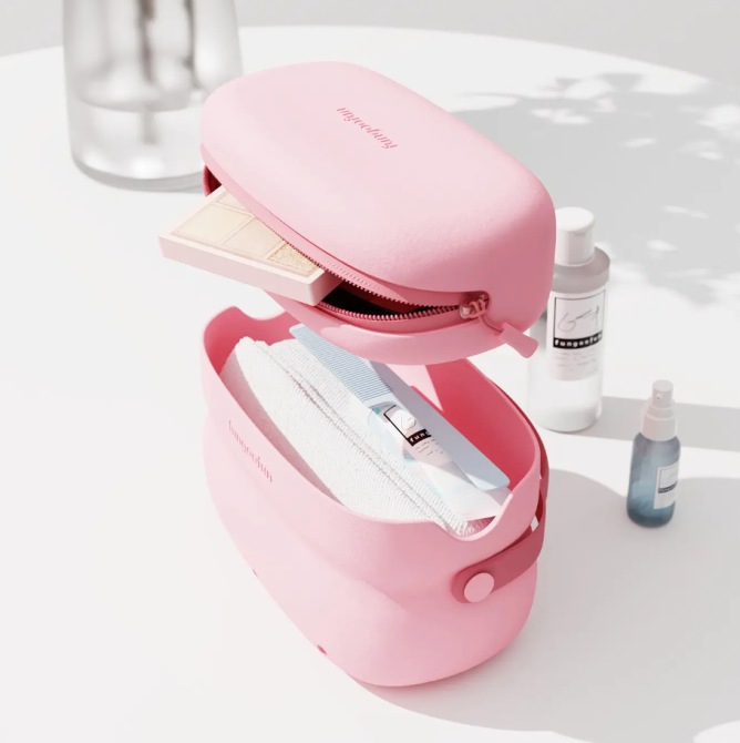 Сумочка силиконовая 2в1 косметичка дорожняя для аксессуаров в ваную комнату и душ,водонепроницаемая,розовая Каменец-Подольский - изображение 4