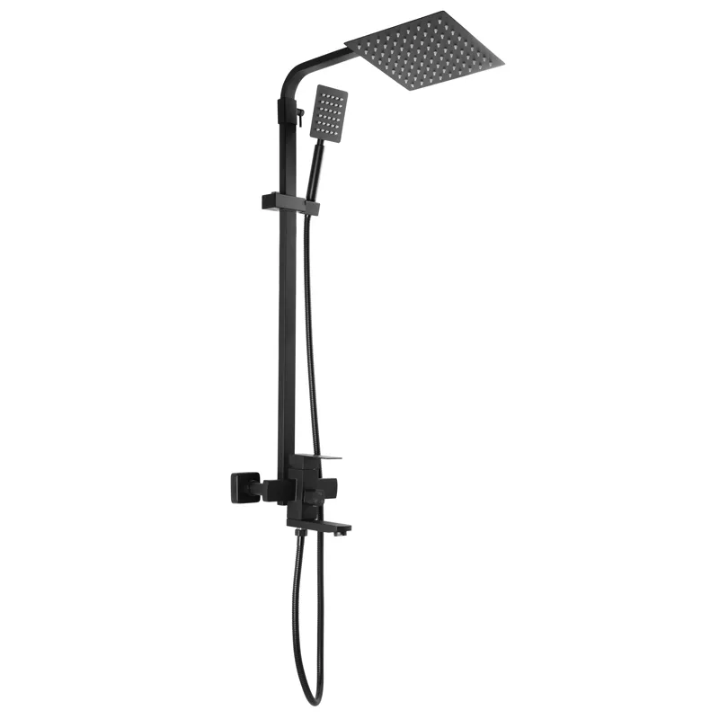 Чорна душова колона зі змішувачем Mixxus KUB-009-J з нержавіючої сталі (MI2814) Харків - фото 1