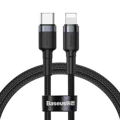 Дата кабель USB-C to Lightning 1.0m 18W 2.1A Cafule Black-Grey Baseus (CATLKLF-G1) Вінниця