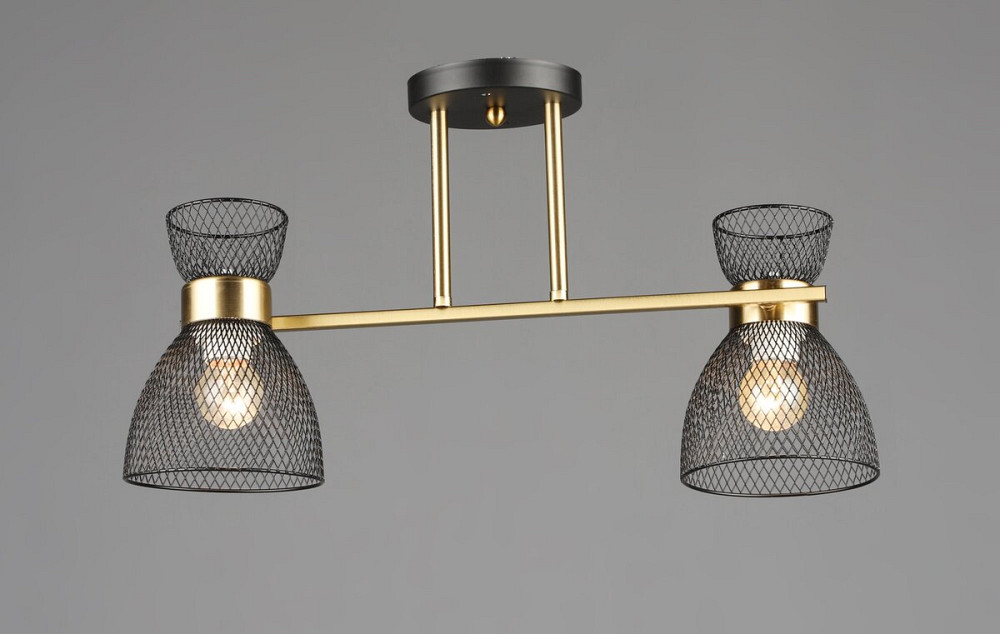 VALESO Люстра стельова на 2 плафони VALESO N6791/2, патрон E27, Лофт, Мідь+Чорний Київ - фото 1