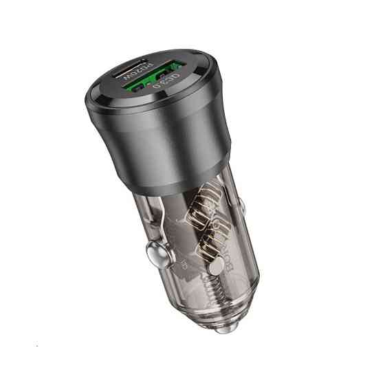 Автомобільний зарядний пристрій BOROFONE BZ25 Journey PD38W(1C1A) car charger Transparent Black (6941991106965) Киев