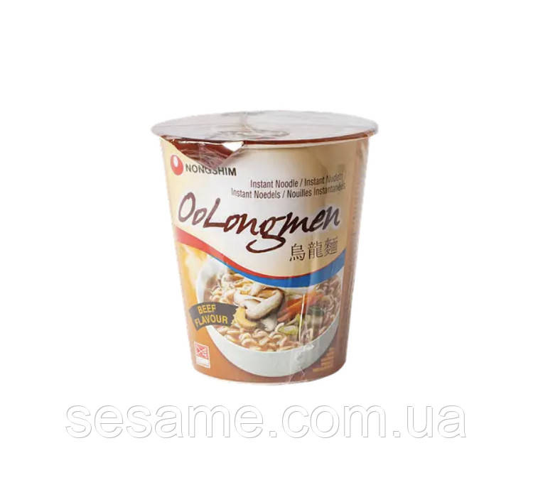 Лапша быстрого приготовления в стаканчике с говяжьей Oolongmen Beef Flavour NONGSHIM 75 г Харьков - изображение 1