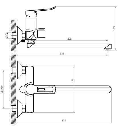 Змішувач для ванни Haiba ADEL 006   ( HB1006 ) 32966 Харків