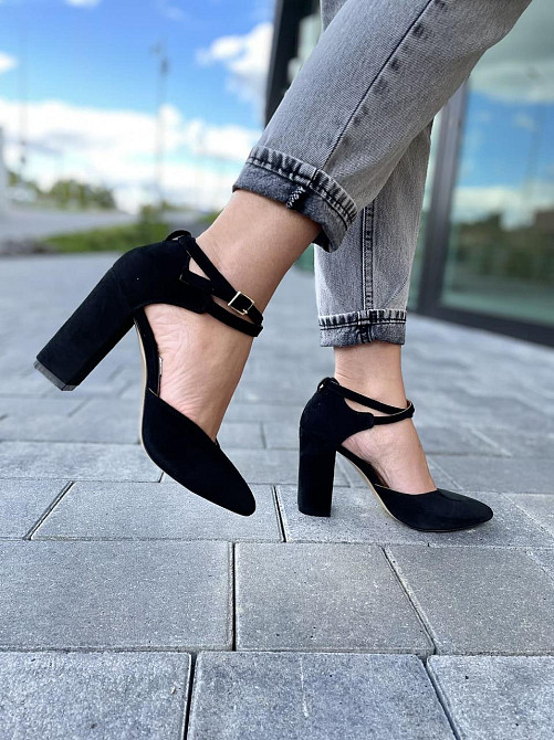 SANTINI Босоніжки жіночі чорні замшеві SANTINI 953589-21 літо, натуральна замша на підборах / С Коломыя - изображение 8