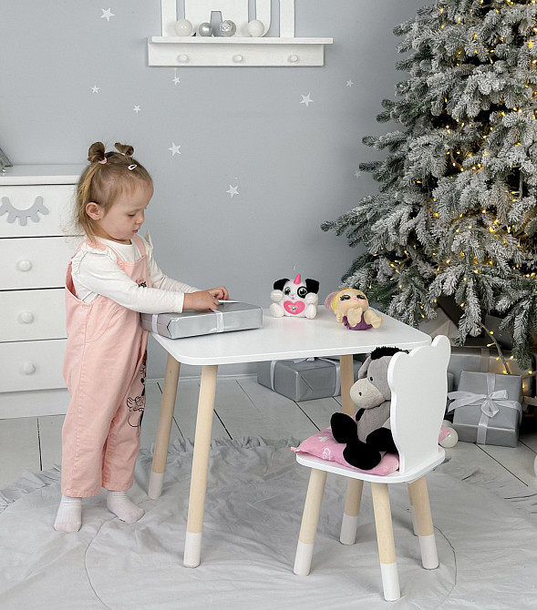 Детская красивая мебель столик и стульчик для ребенка, набор детской мебели столик и стульчик детский белый Киев - изображение 7