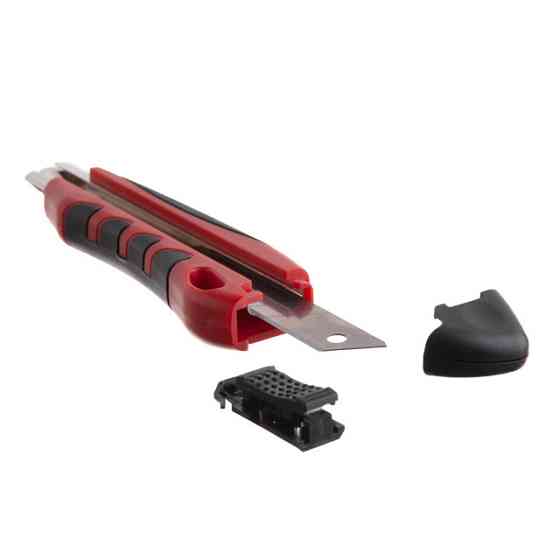 Нож сегментный, 18 мм, металлическая направляющая, противоскользящий корпус, дробилка INTERTOOL HT-0506 Киев