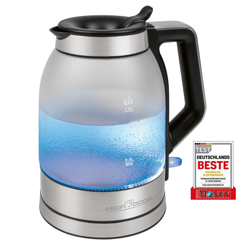 Електричний чайник скляний 1.7 літрів з підсвічуванням Profi Cook PC-WKS (1215) 2200 Вт Нововолинськ - фото 3