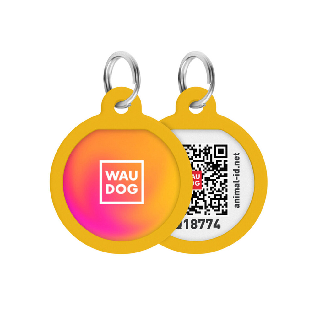 Адресник для собак и кошек металлический WAUDOG Smart ID с QR паспортом, рисунок 