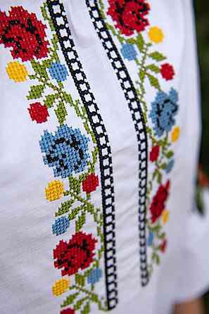 Вишиванка для дівчаток, лляна стрейч біла Київ